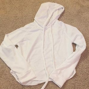 white cropped hoodie